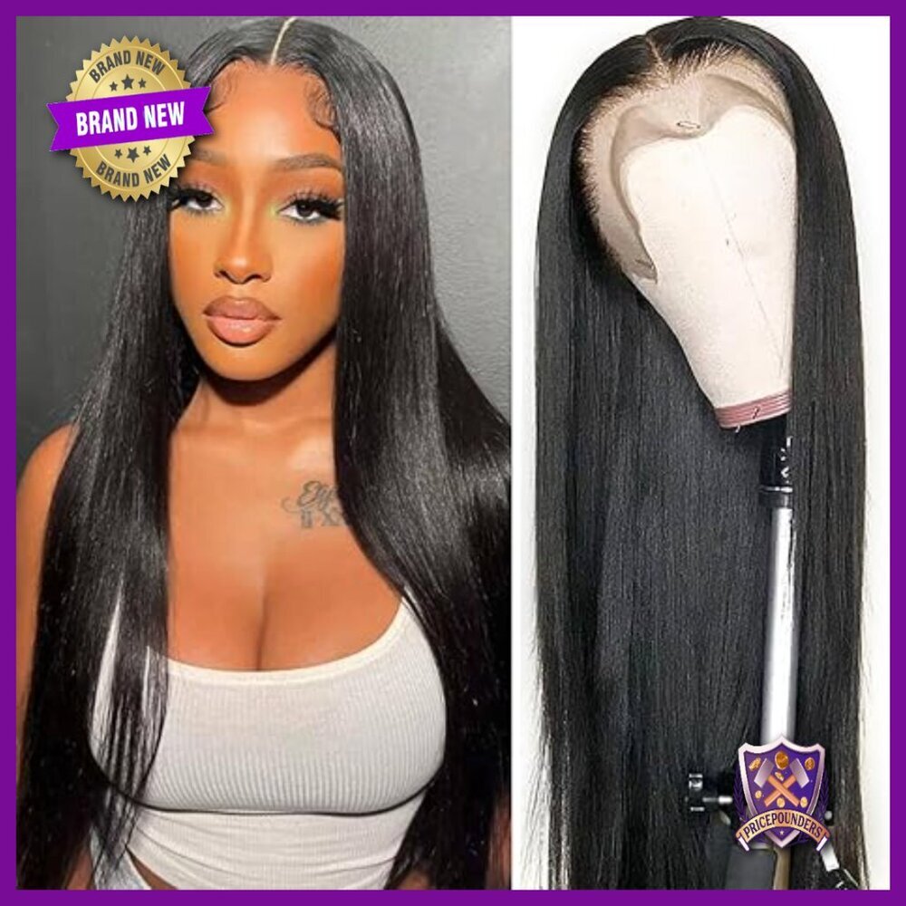 30 Inch Straight Lace Front Wig Human Hair Pre Plucked Glueless 13x4
